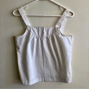 Vintage White Cotton Sleeveless Blouse, XXS/XS